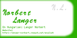 norbert langer business card